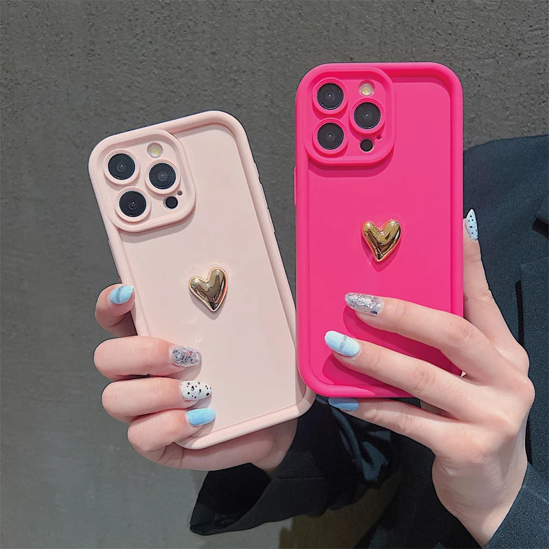 Gold Heart Design iPhone Case SE/7/8/11/12/13/14