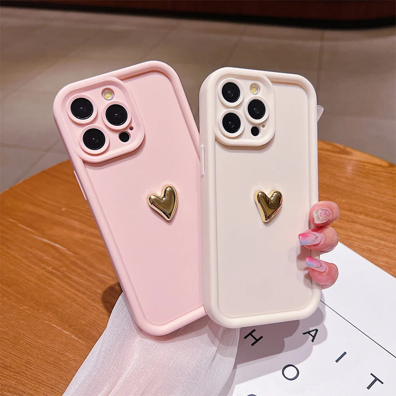 Gold Heart Design iPhone Case SE/7/8/11/12/13/14