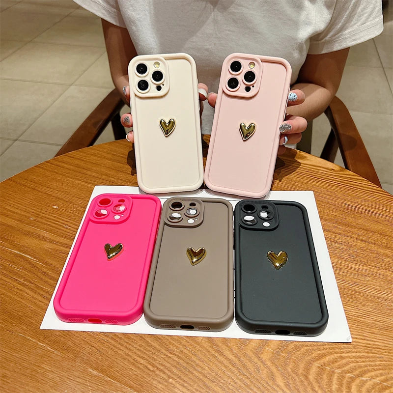 Gold Heart Design iPhone Case SE/7/8/11/12/13/14