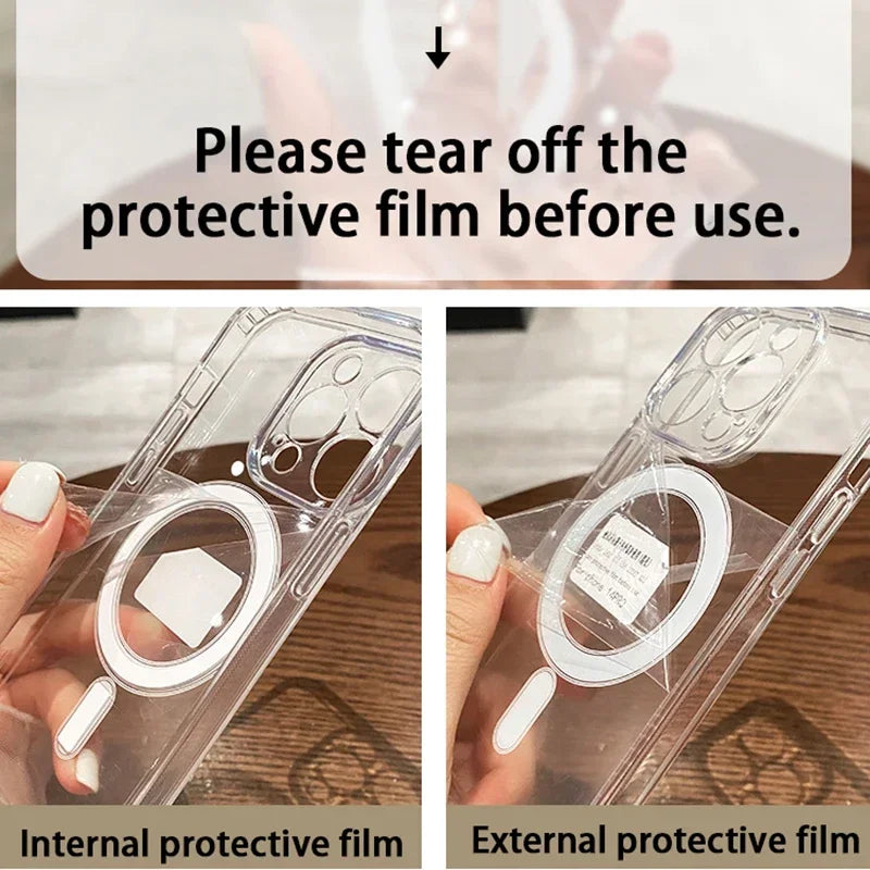 Crystal Clear MagSafe Shockproof Case for iPhone 7/8/X/11/12/13/14/15