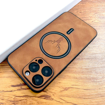 Deer Pattern PU Leather Wireless Charge iPhone Case 11/12/13/14