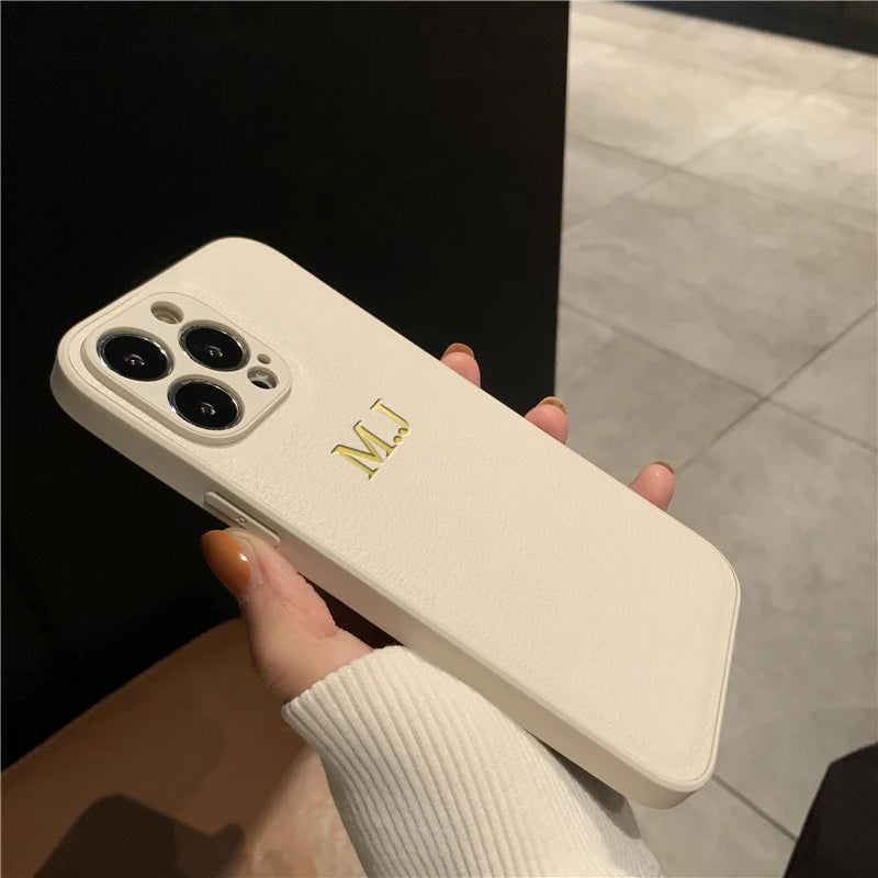 Personalized Leather iPhone Cover 15/16