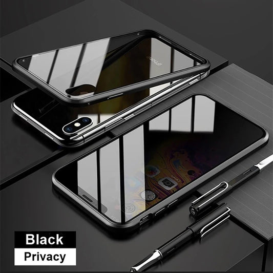 Anti Peeping iPhone Metal Case with Double-Sided Glass 15/16