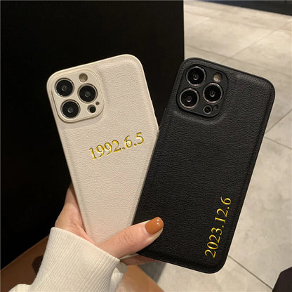 Personalized Leather iPhone Cover 15/16