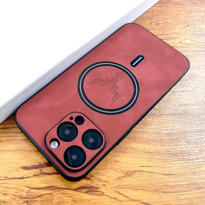 Deer Pattern PU Leather Wireless Charge iPhone Case 11/12/13/14