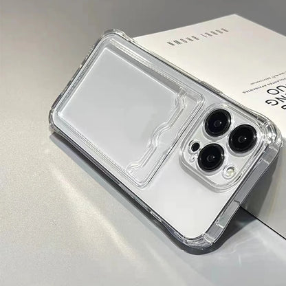 Shockproof Silicone Clear Phone Back Card Pocket Case 6/7/8/X/11/12/13/14/15/16