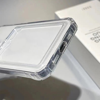 Shockproof Silicone Clear Phone Back Card Pocket Case 6/7/8/X/11/12/13/14/15/16